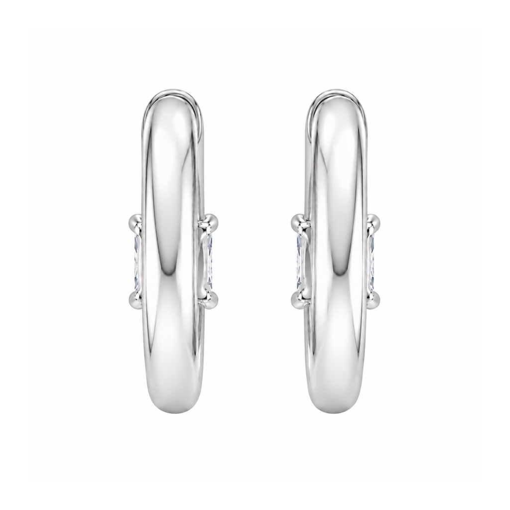 1-4 ctw Princess Hoop Earrings