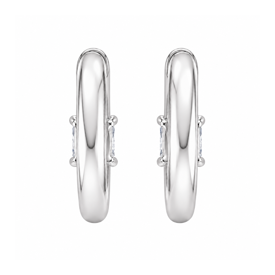 1-4 ctw Princess Hoop Earrings