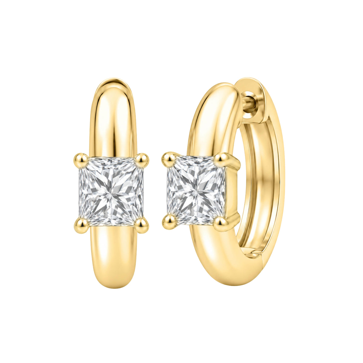 1-4 ctw Mixed Solitaire Hoop Earrings
