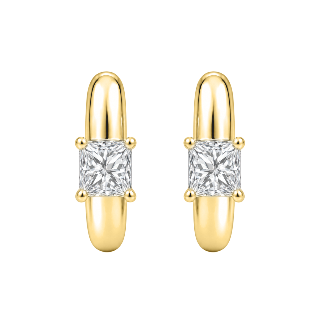 1-4 ctw Princess Hoop Earrings