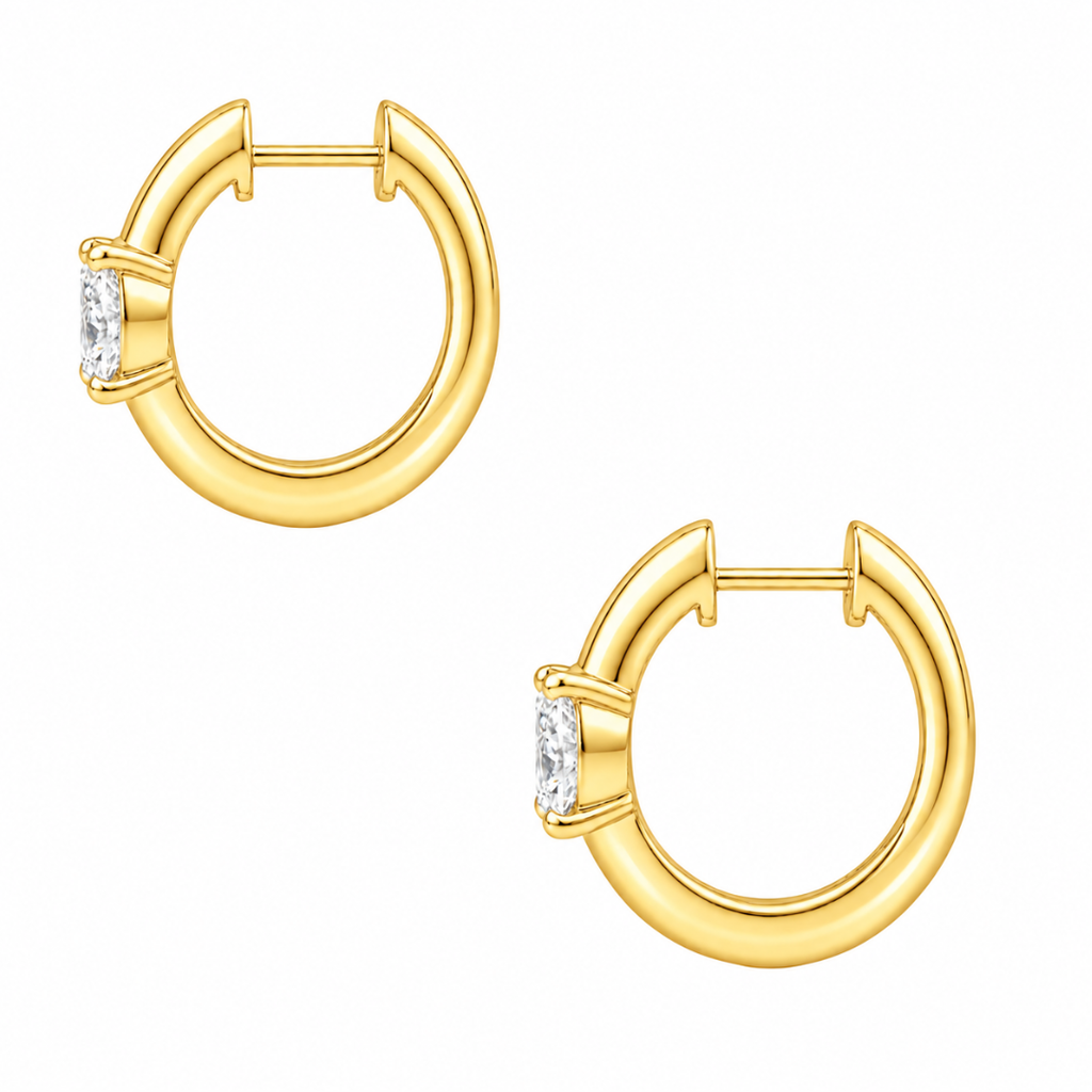 1-4 ctw Mixed Solitaire Hoop Earrings
