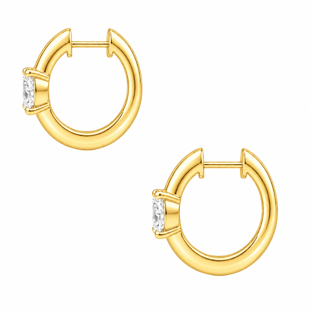 1-4 ctw Mixed Solitaire Hoop Earrings