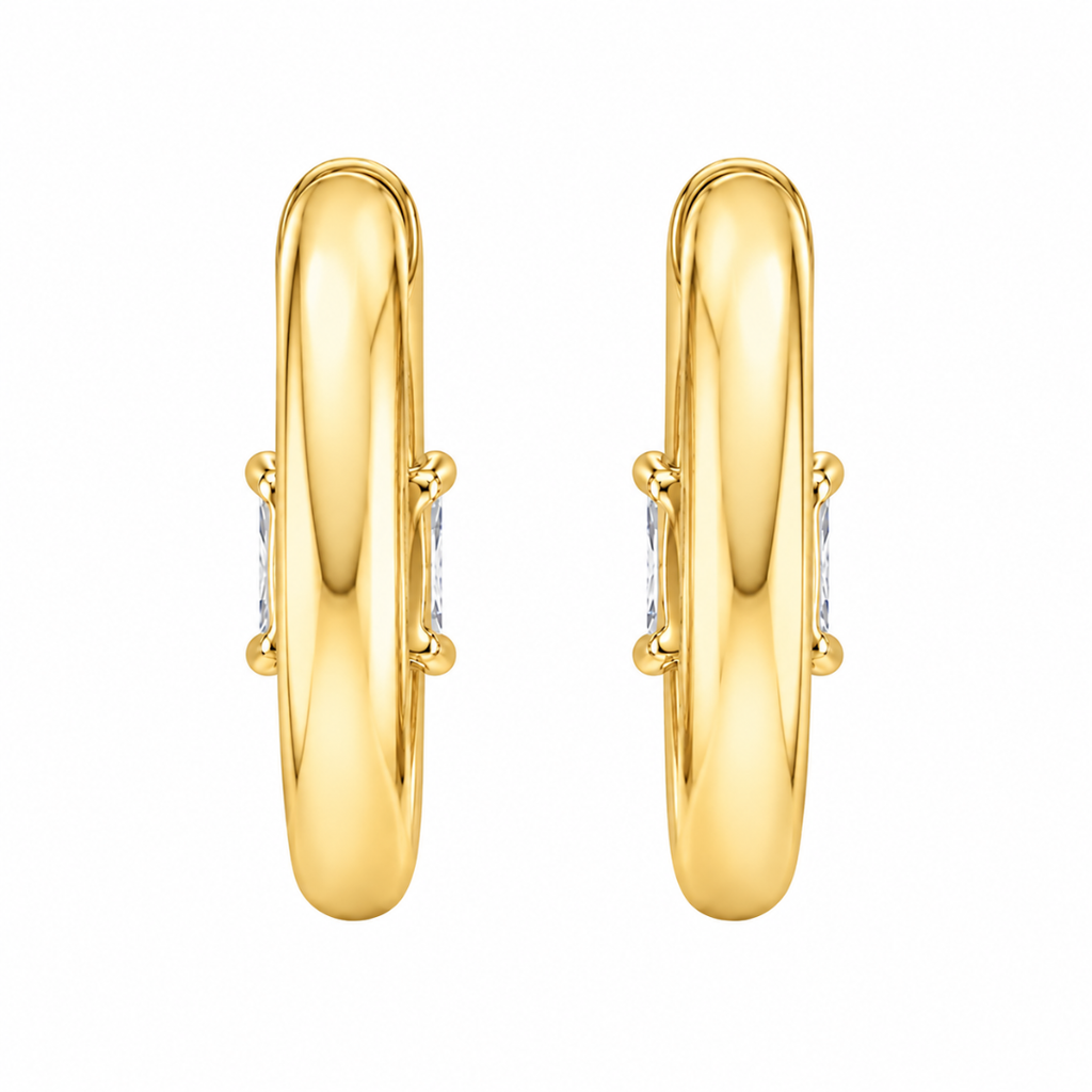 1-4 ctw Princess Hoop Earrings