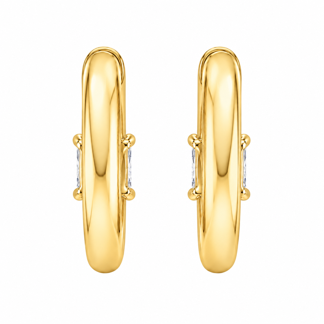 1-4 ctw Princess Hoop Earrings