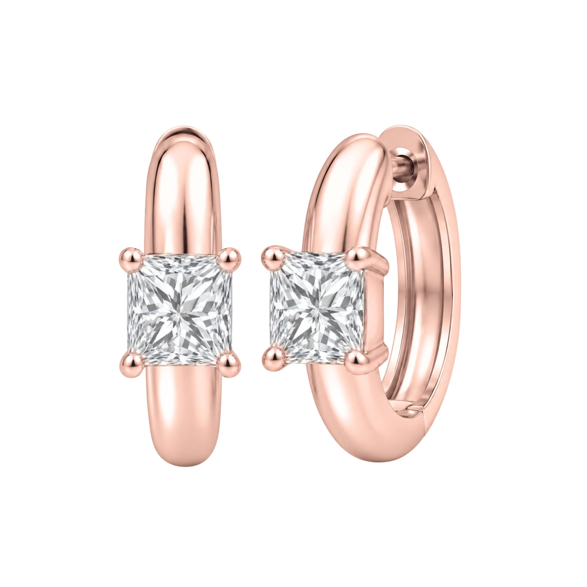 1-4 ctw Mixed Solitaire Hoop Earrings