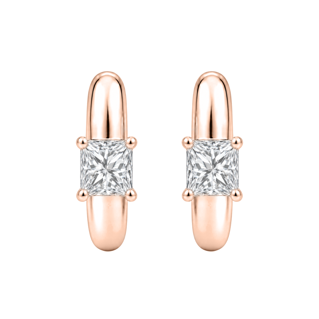 1-4 ctw Mixed Solitaire Hoop Earrings