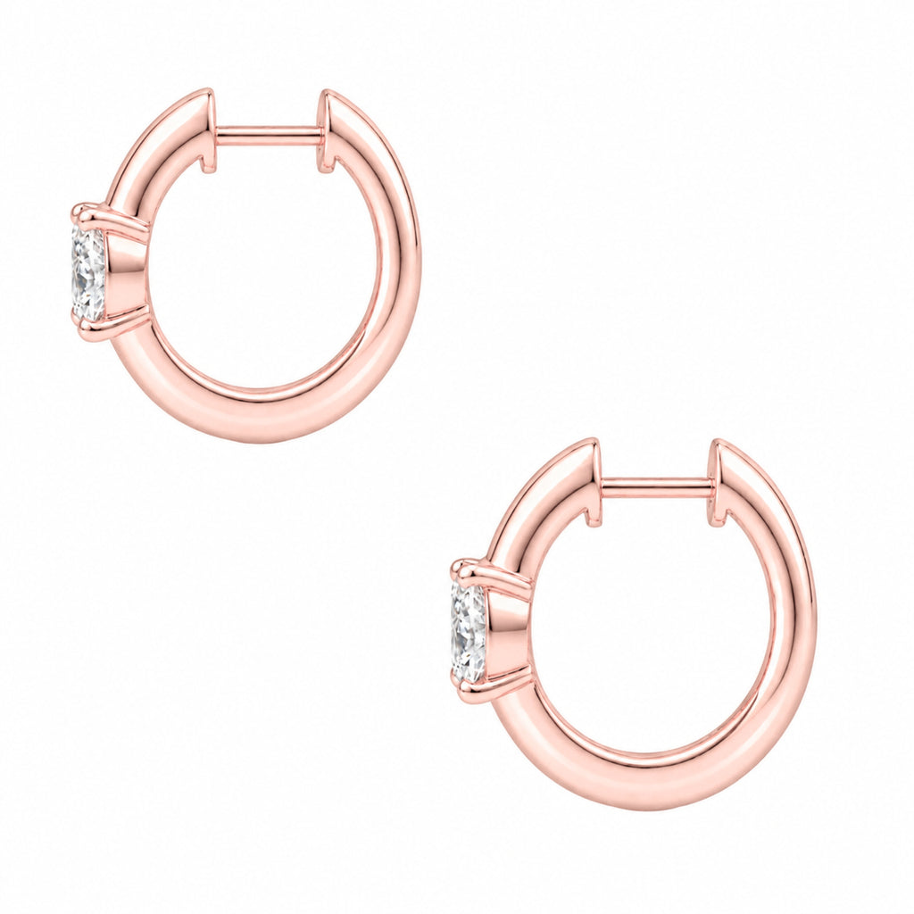 1-4 ctw Mixed Solitaire Hoop Earrings
