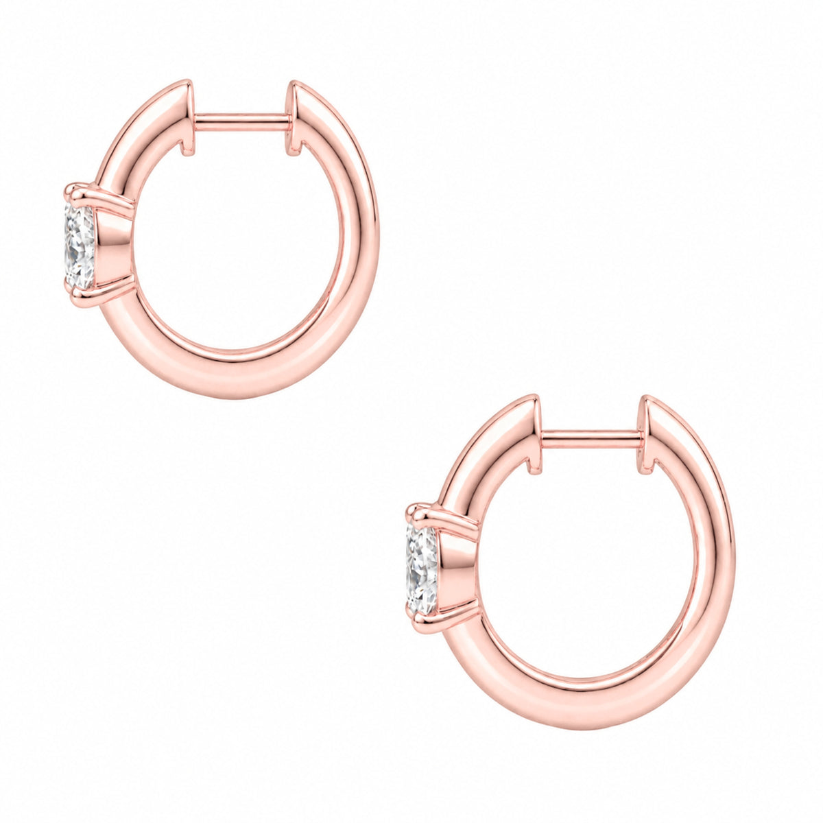 1-4 ctw Mixed Solitaire Hoop Earrings