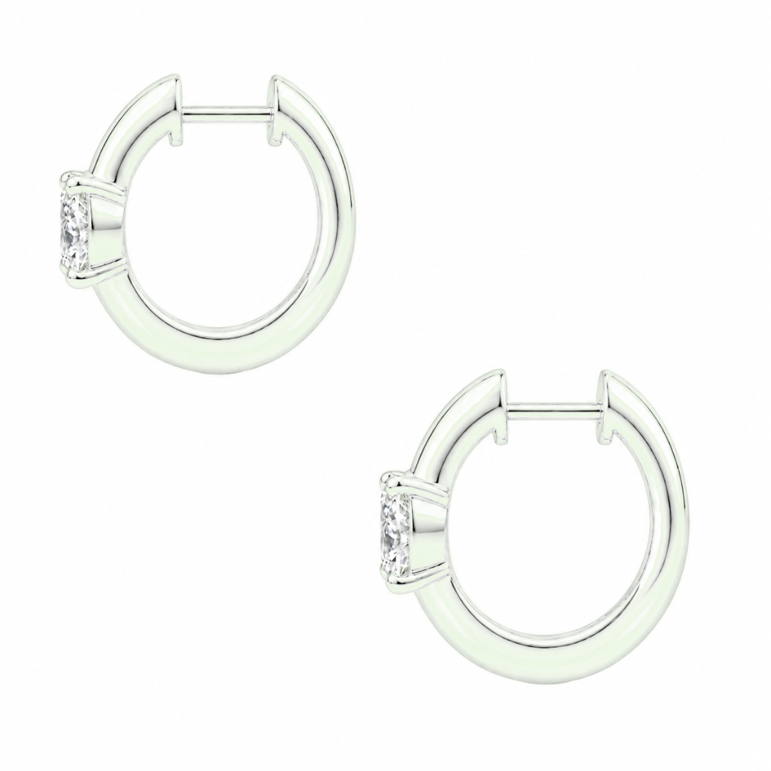 1-4 ctw Princess Hoop Earrings