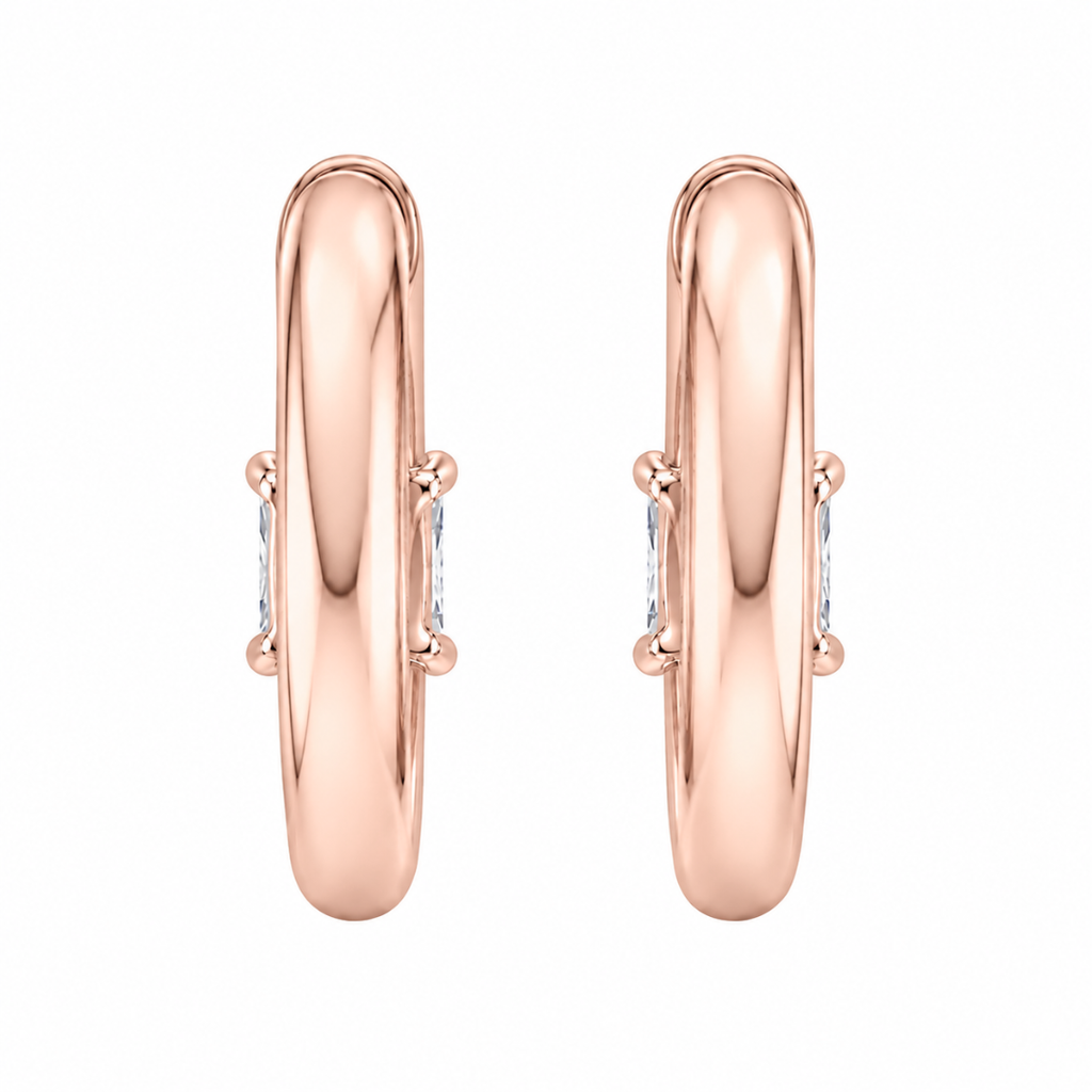 1-4 ctw Princess Hoop Earrings