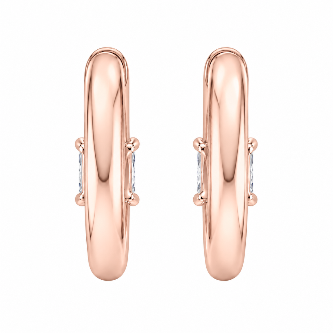 1-4 ctw Princess Hoop Earrings