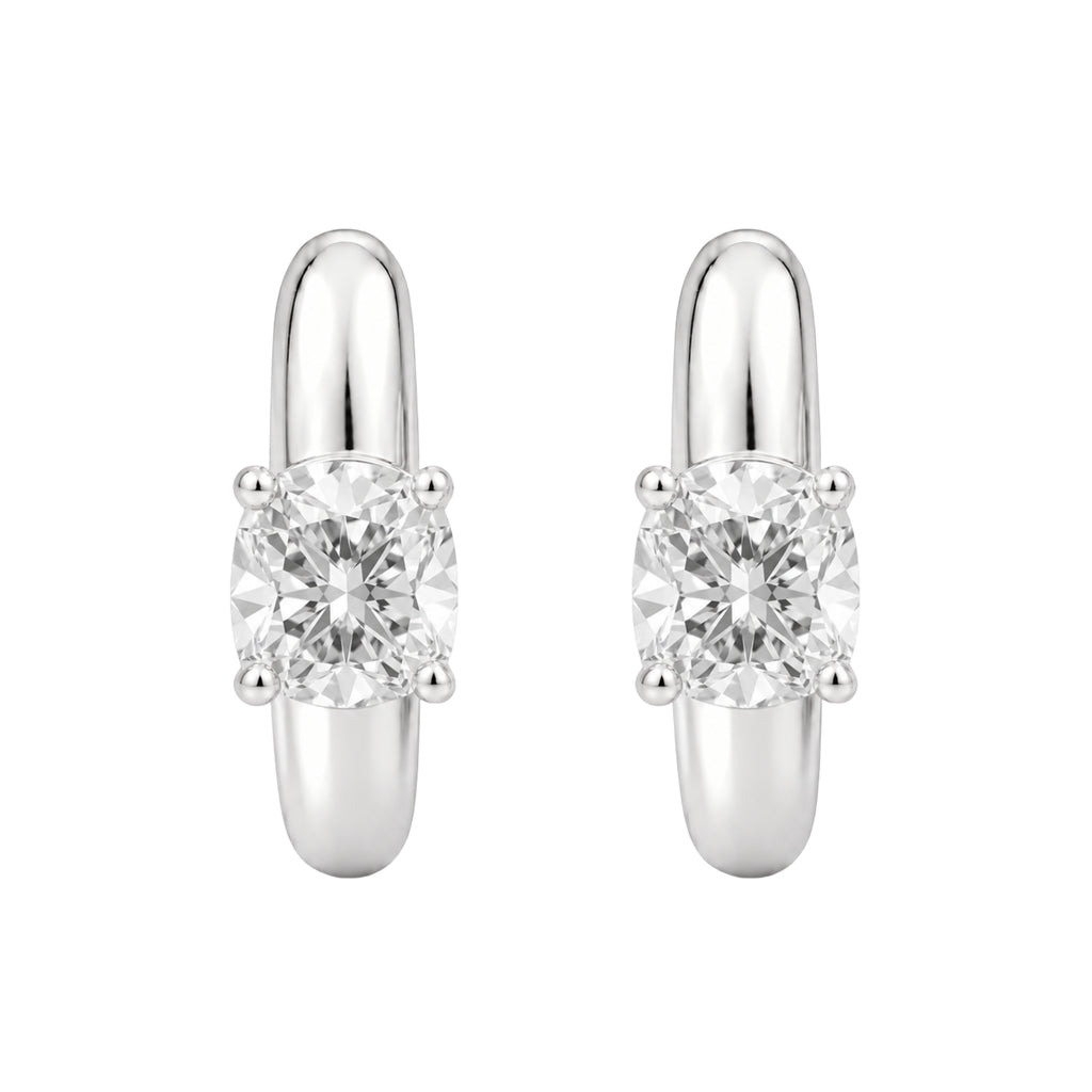 1-4 ctw Cushion Hoop Earrings