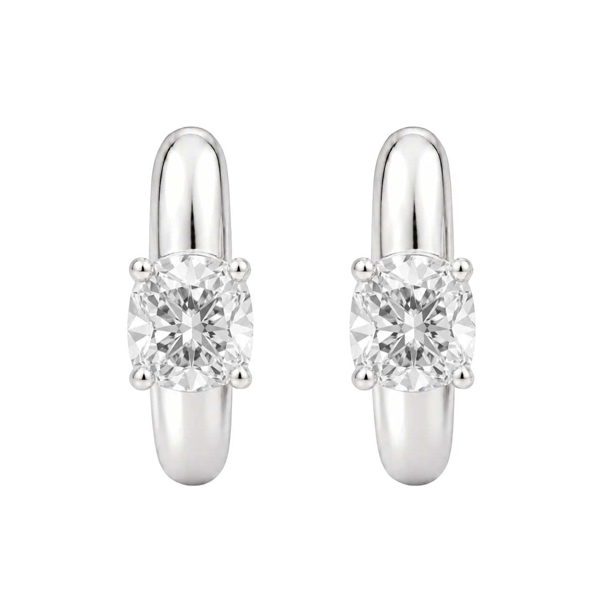 1-4 ctw Cushion Hoop Earrings