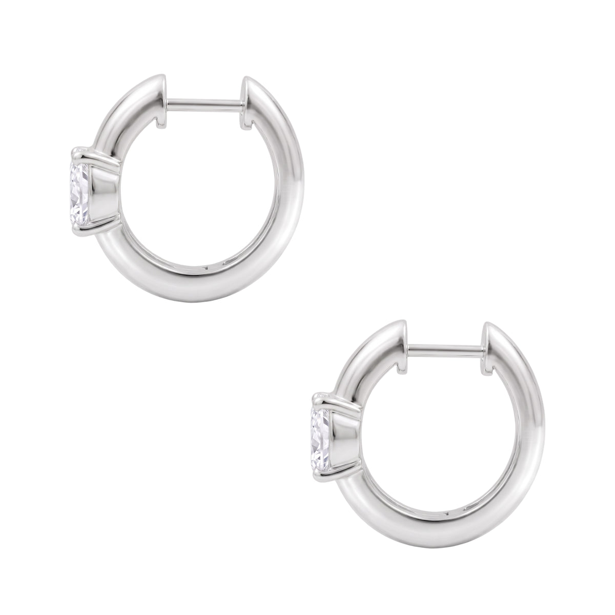 1-4 ctw Cushion Hoop Earrings