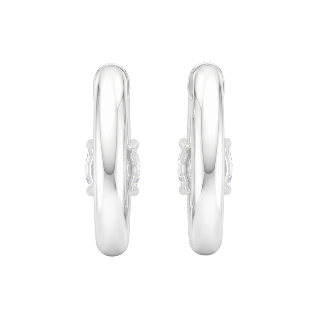1-4 ctw Cushion Hoop Earrings