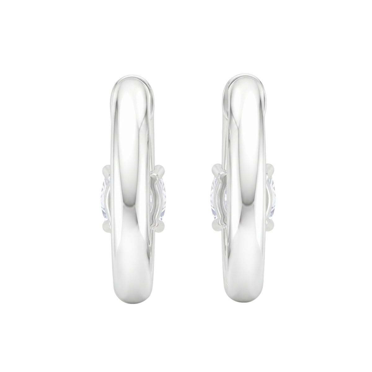 1-4 ctw Cushion Hoop Earrings