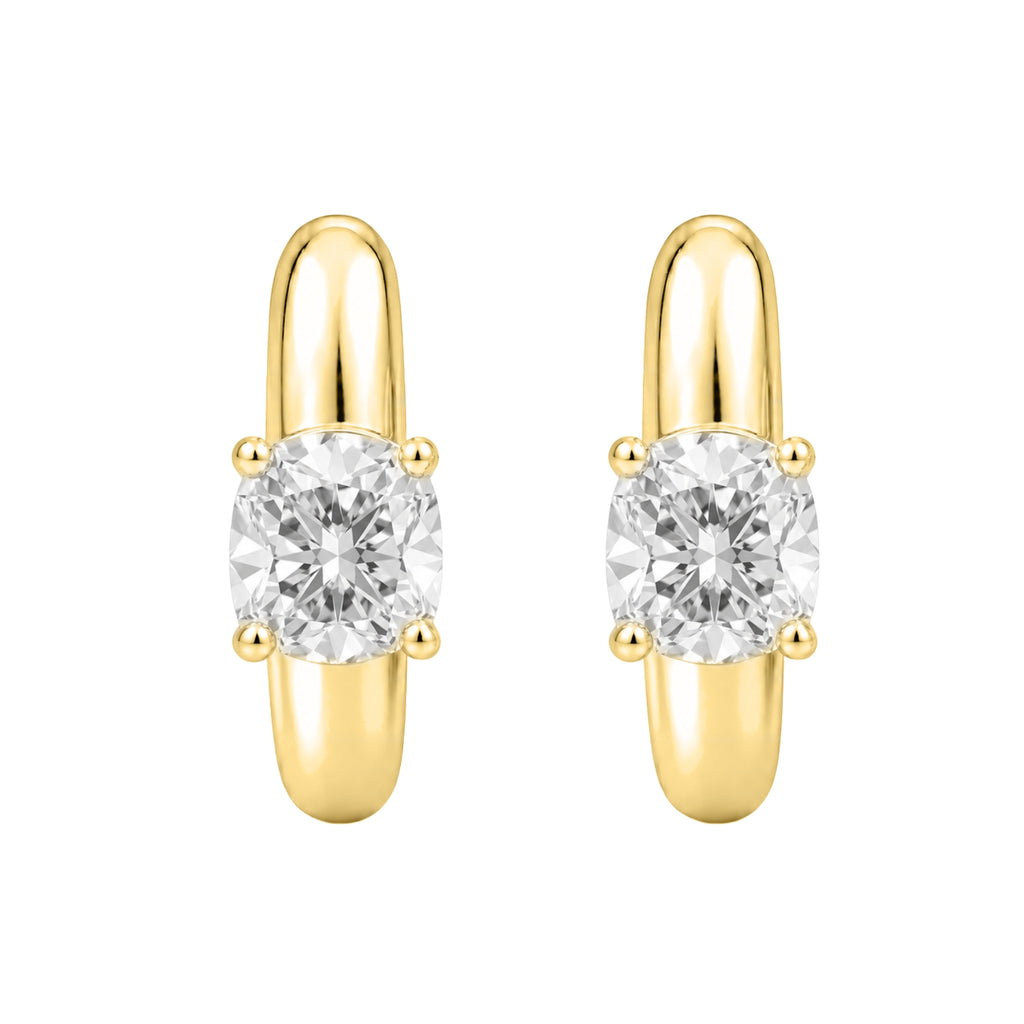 1-4 ctw Cushion Hoop Earrings