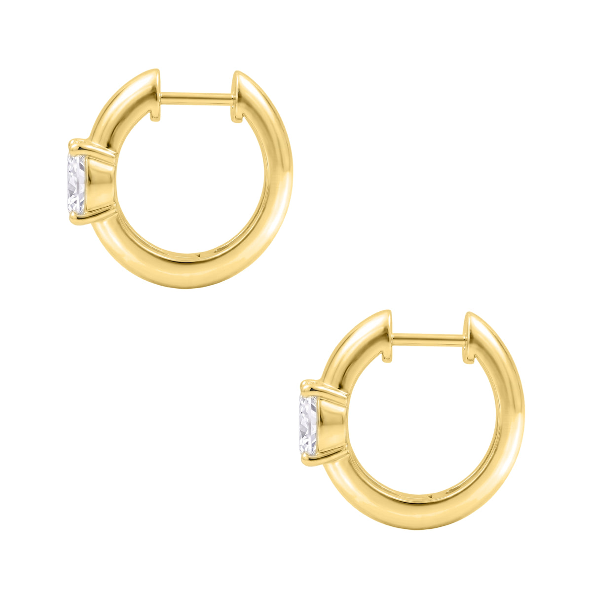 1-4 ctw Cushion Hoop Earrings