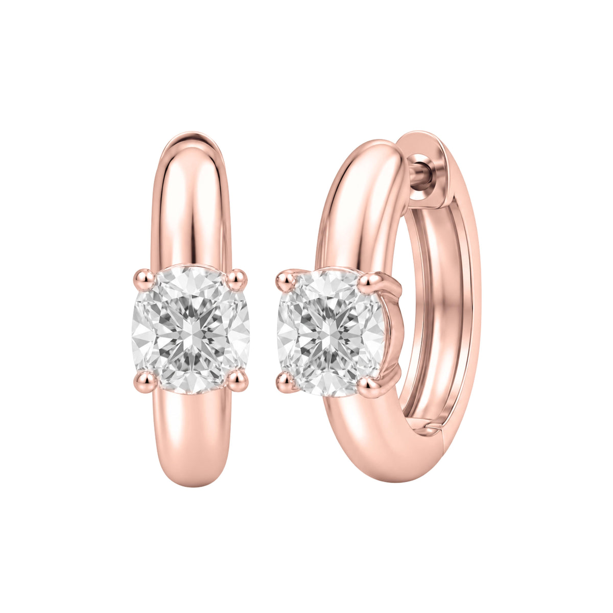 1-4 ctw Mixed Solitaire Hoop Earrings