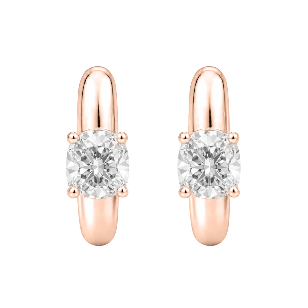 1-4 ctw Cushion Hoop Earrings