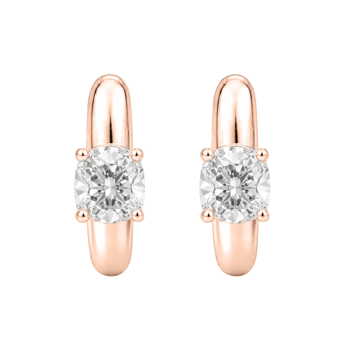 1-4 ctw Cushion Hoop Earrings