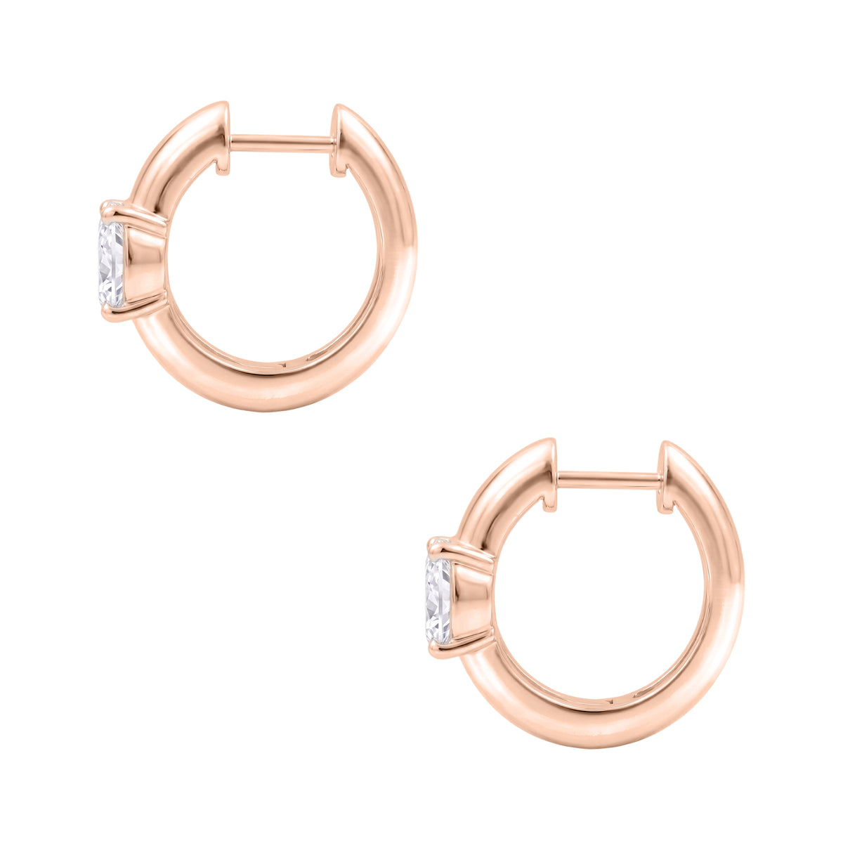 1-4 ctw Cushion Hoop Earrings