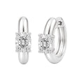 1-4 ctw Long Cushion Hoop Earrings