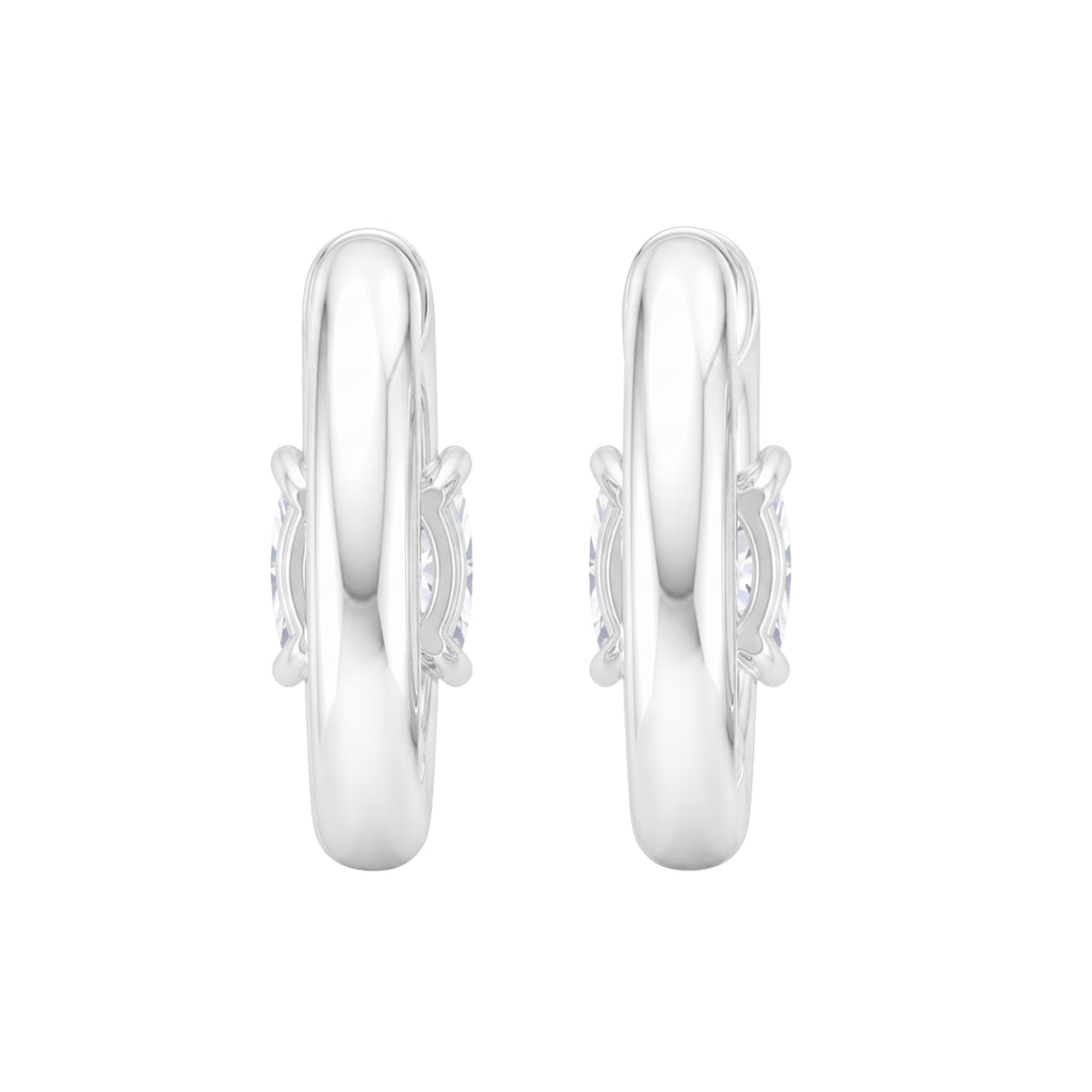 1-4 ctw Long Cushion Hoop Earrings