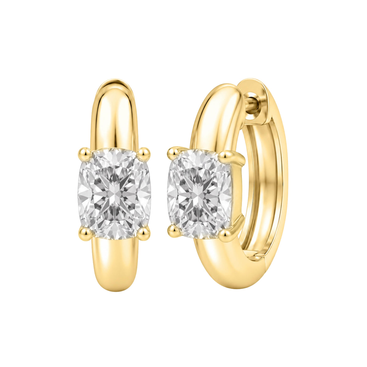 1-4 ctw Mixed Solitaire Hoop Earrings