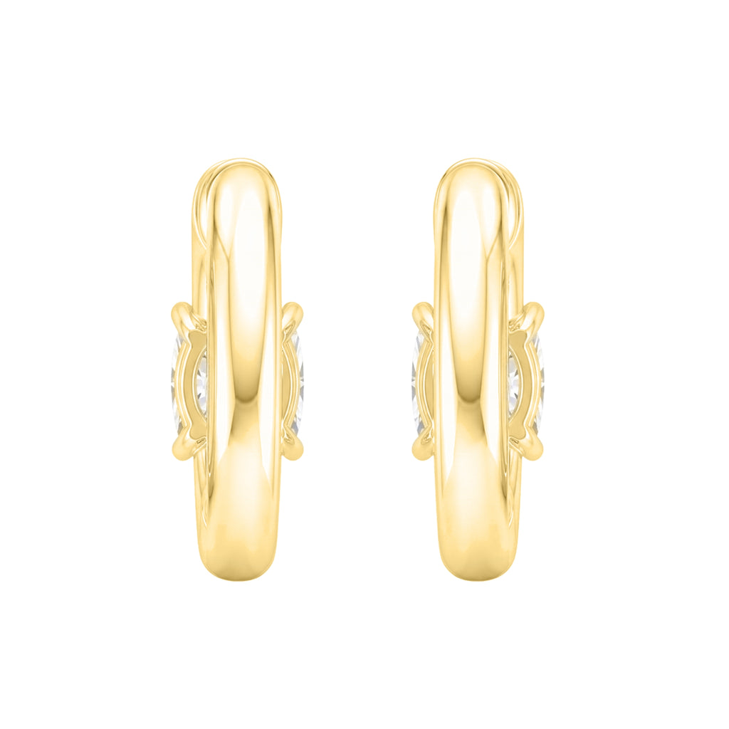 1-4 ctw Long Cushion Hoop Earrings