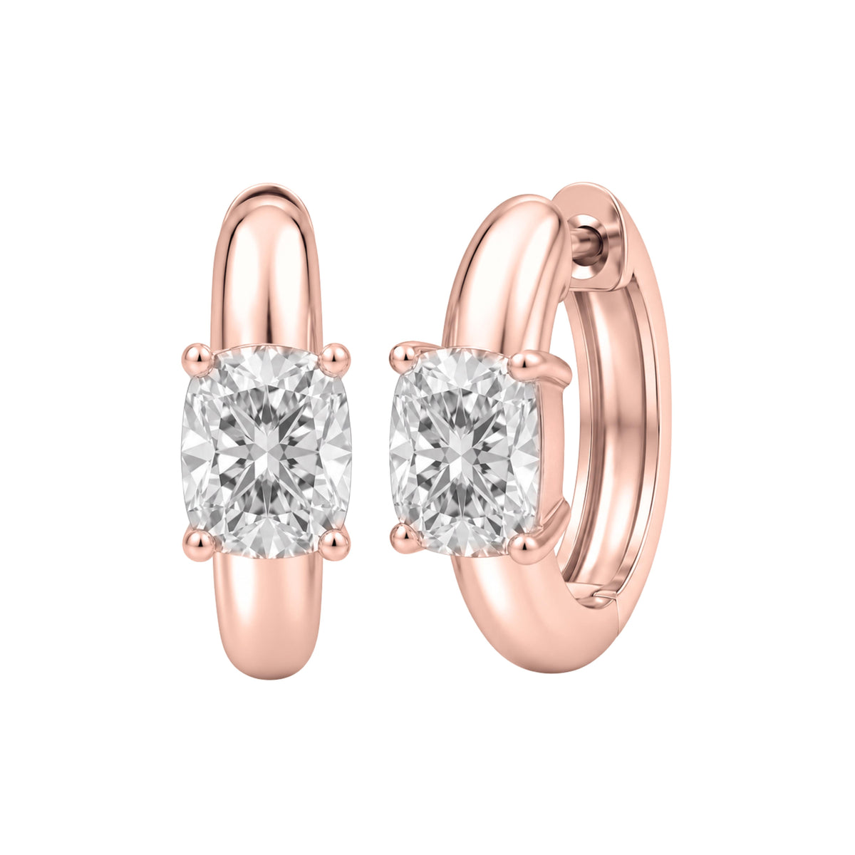 1-4 ctw Mixed Solitaire Hoop Earrings