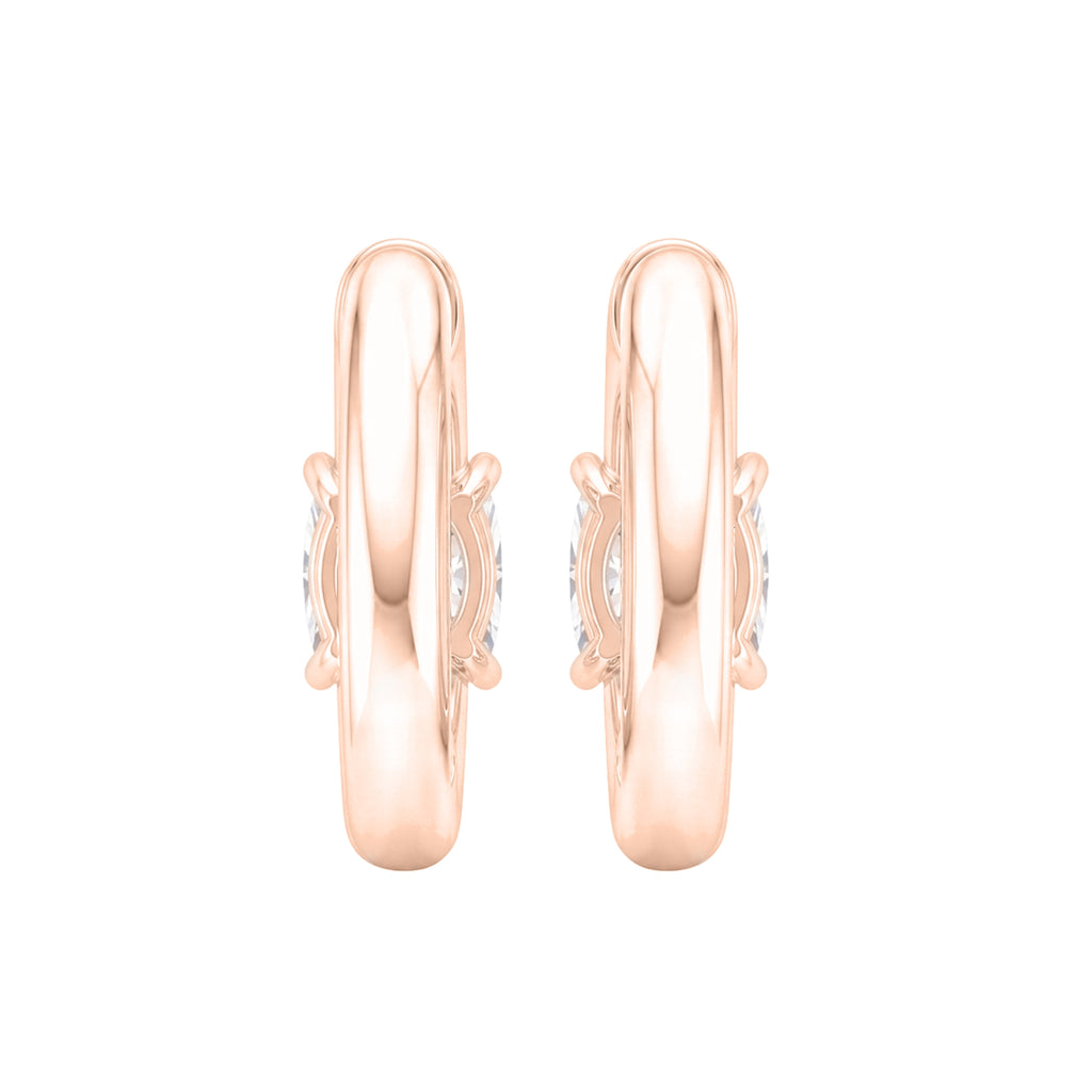 1-4 ctw Long Cushion Hoop Earrings