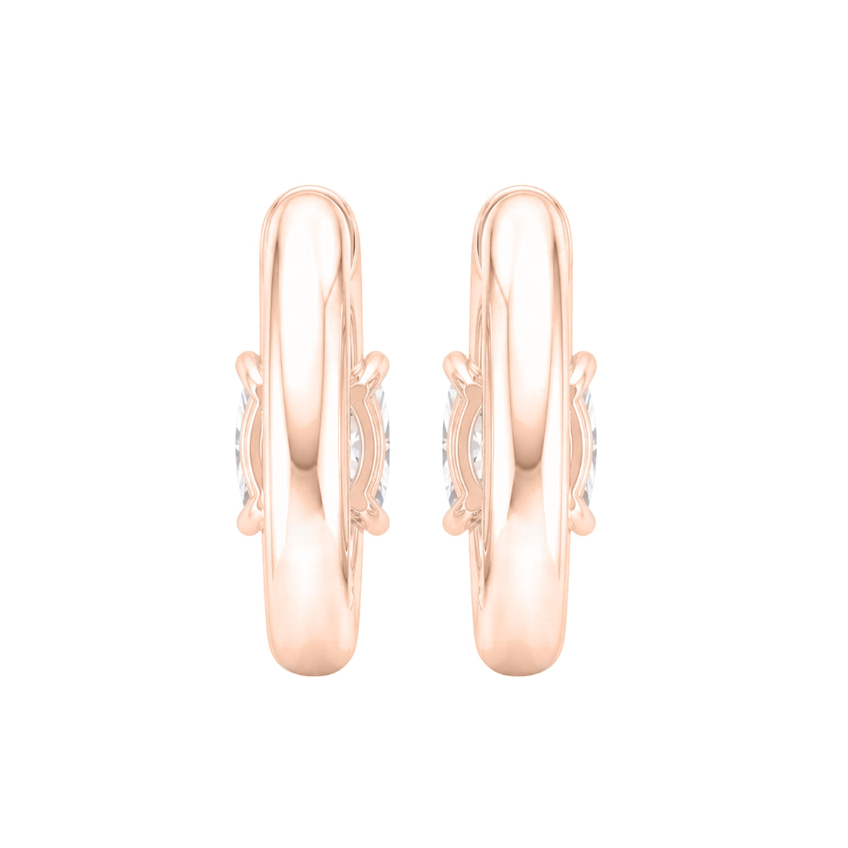 1-4 ctw Long Cushion Hoop Earrings