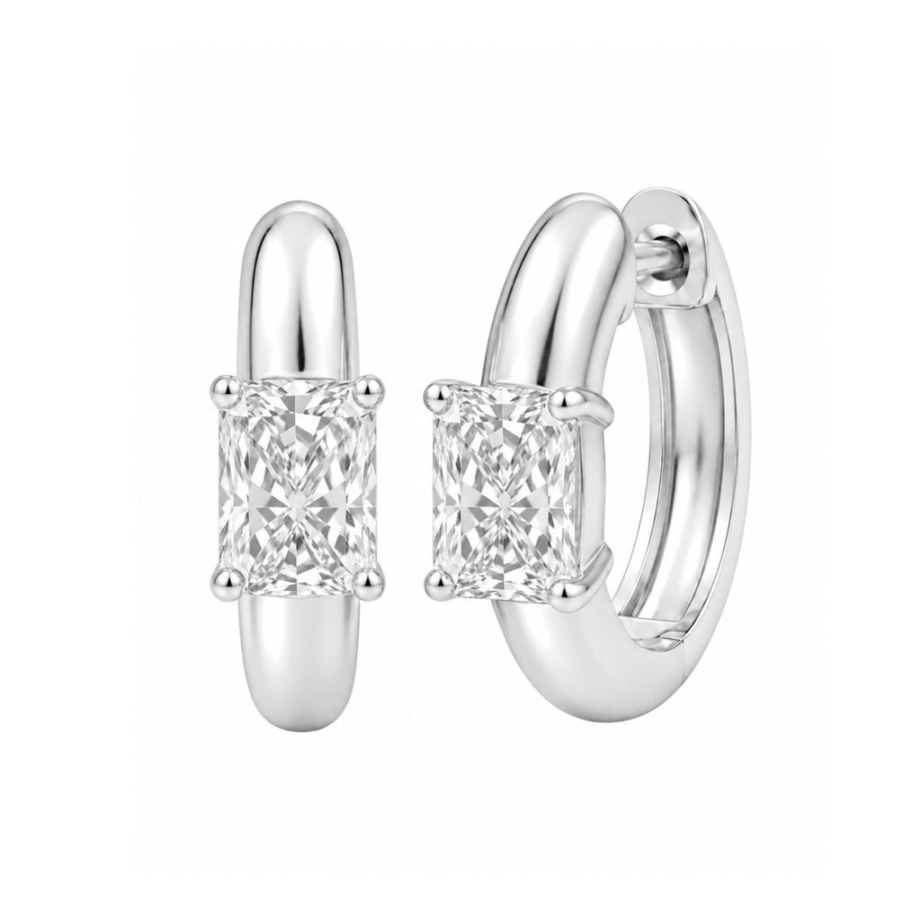 1-4 ctw Radiant Hoop Earrings