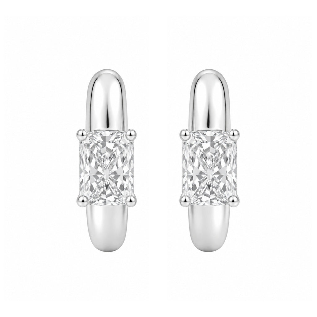 1-4 ctw Radiant Hoop Earrings