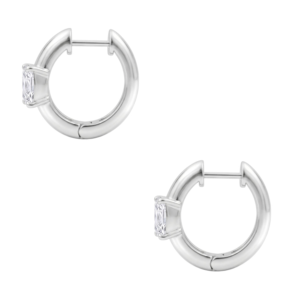 1-4 ctw Radiant Hoop Earrings