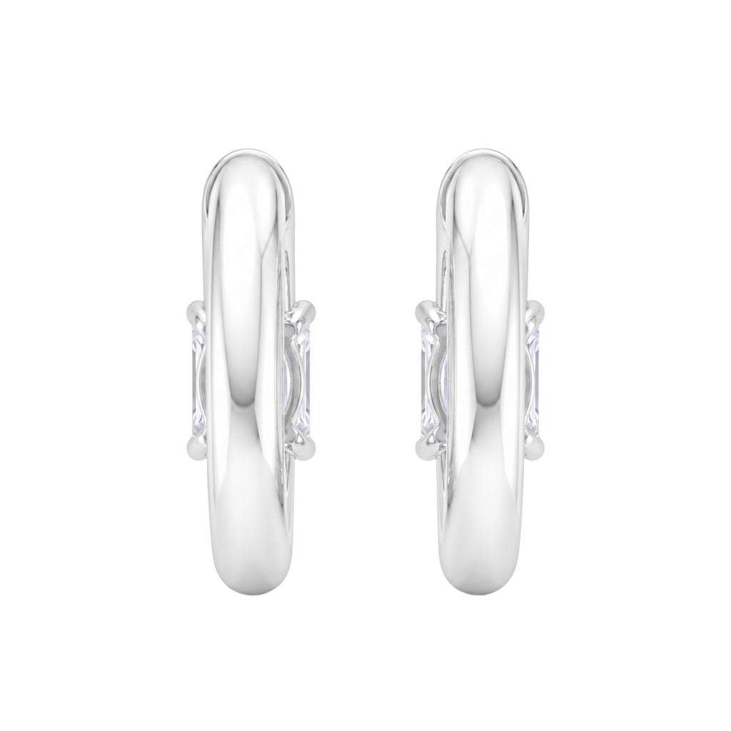 1-4 ctw Radiant Hoop Earrings