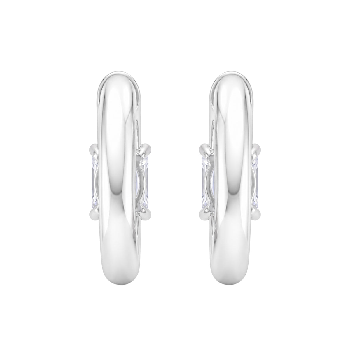 1-4 ctw Radiant Hoop Earrings