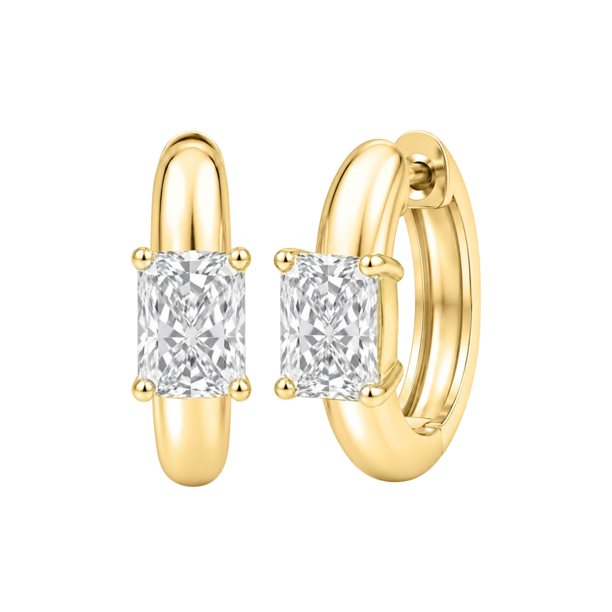 1-4 ctw Mixed Solitaire Hoop Earrings