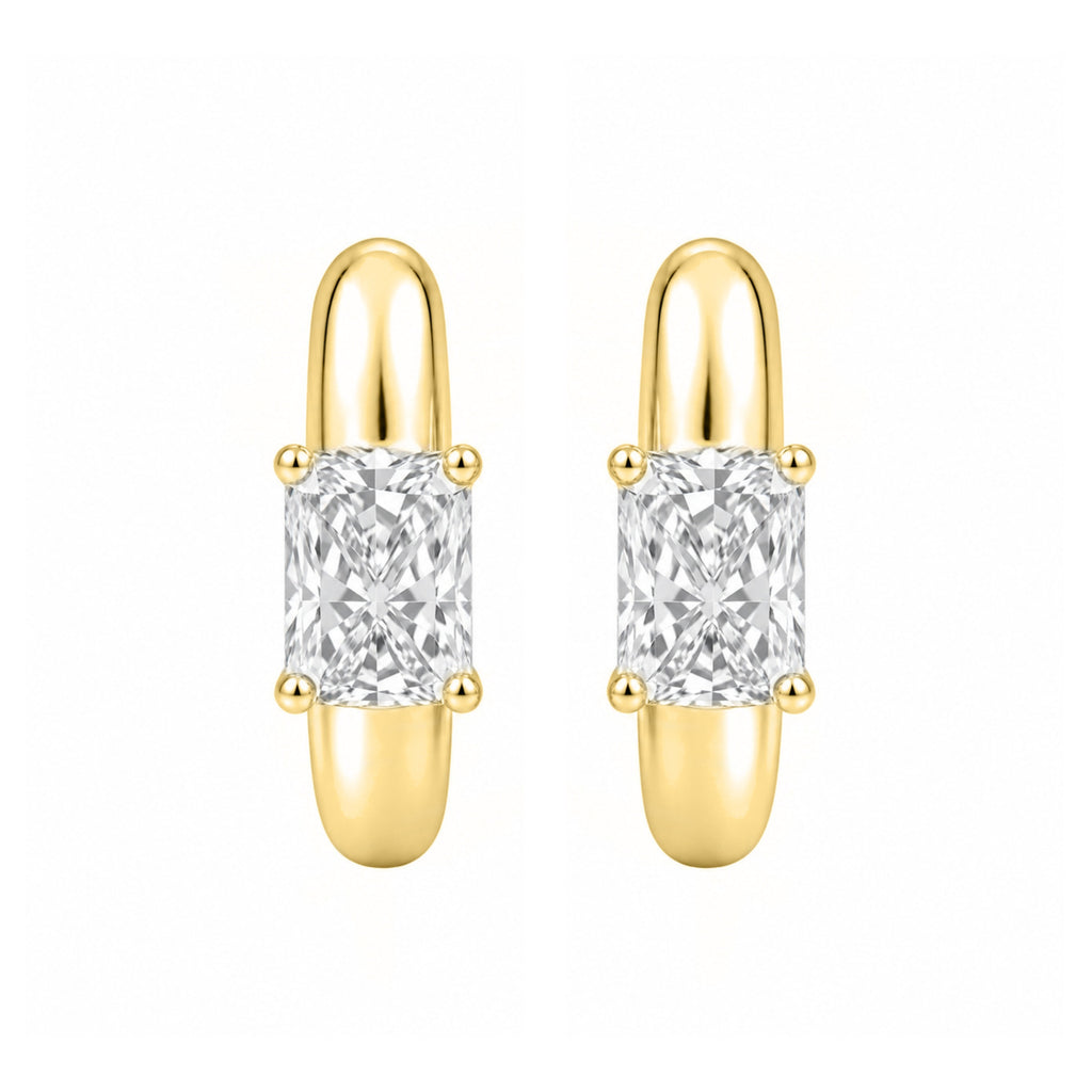 1-4 ctw Radiant Hoop Earrings