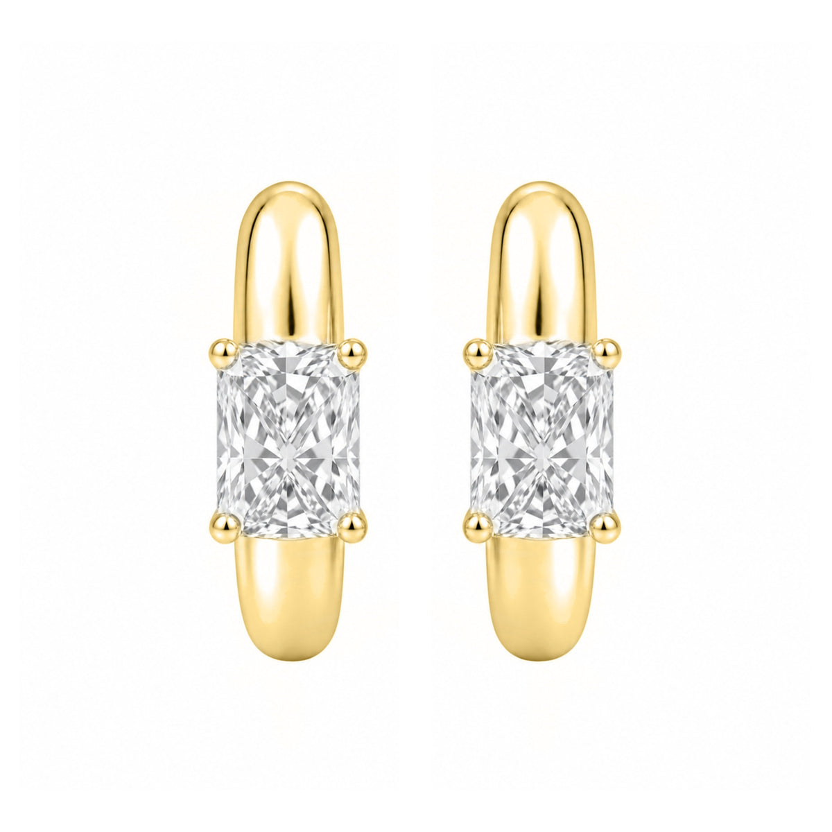 1-4 ctw Radiant Hoop Earrings