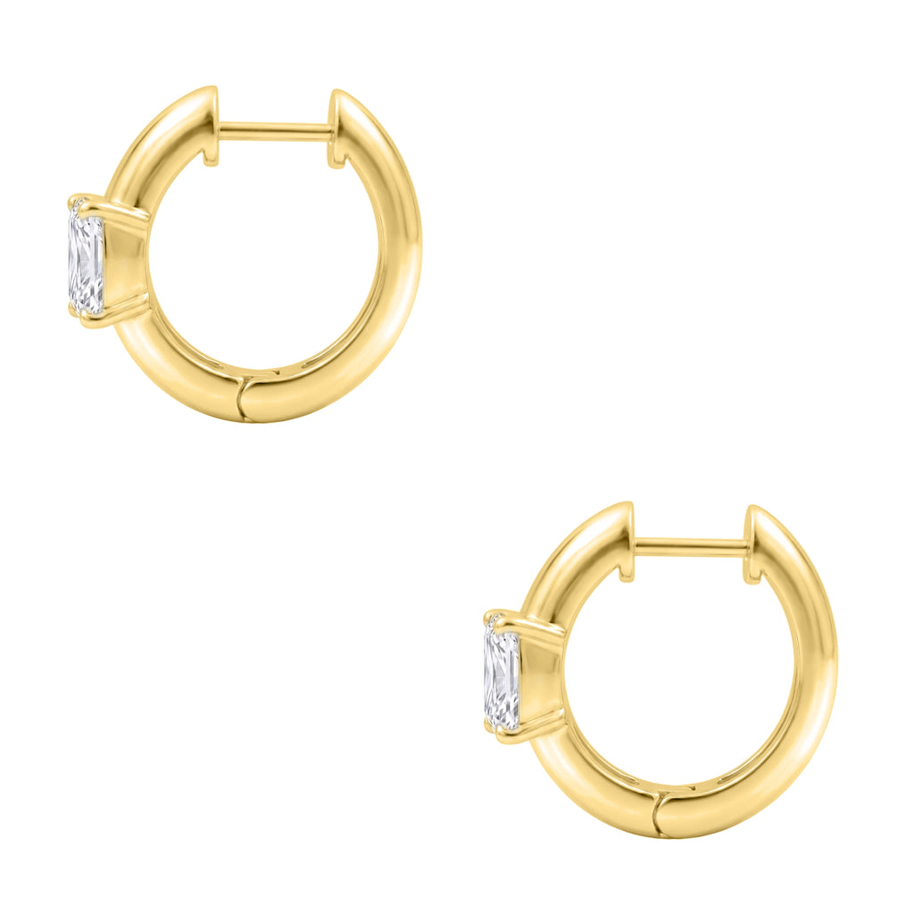 1-4 ctw Radiant Hoop Earrings