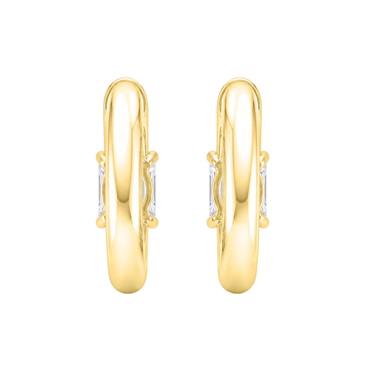 1-4 ctw Radiant Hoop Earrings
