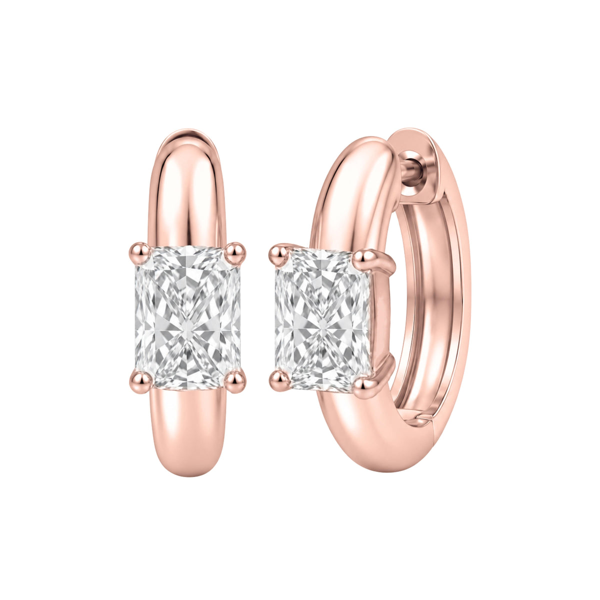 1-4 ctw Mixed Solitaire Hoop Earrings