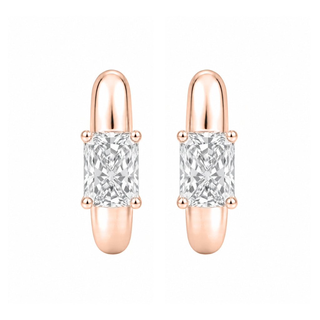 1-4 ctw Radiant Hoop Earrings