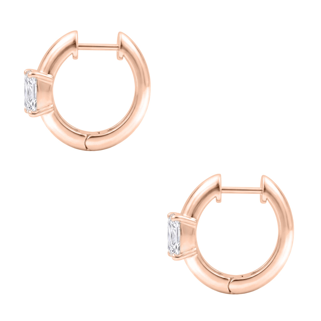 1-4 ctw Radiant Hoop Earrings