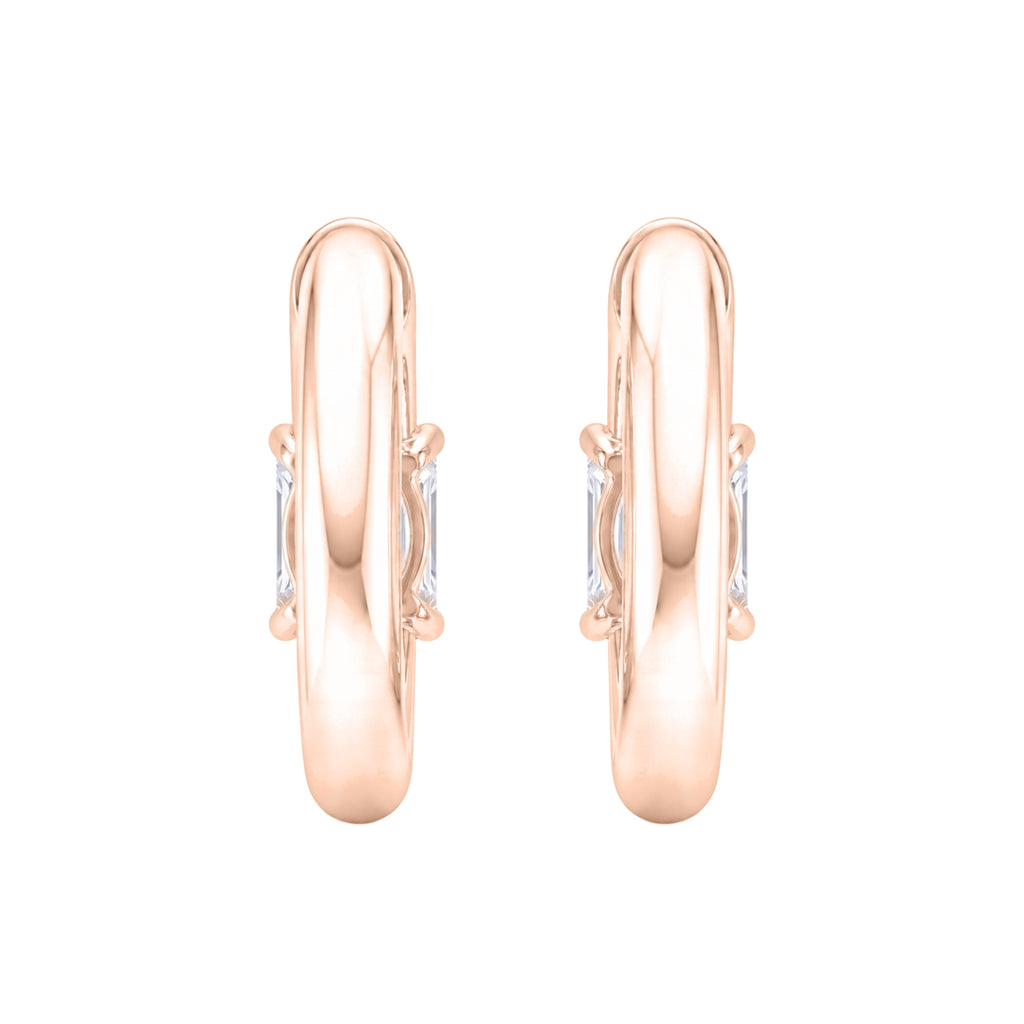 1-4 ctw Radiant Hoop Earrings