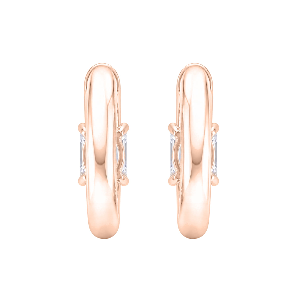 1-4 ctw Radiant Hoop Earrings