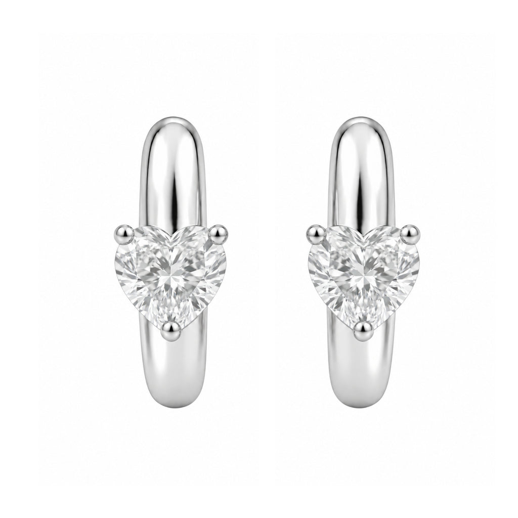 1-4 ctw Heart Hoop Earrings