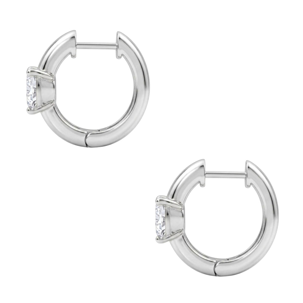 1-4 ctw Heart Hoop Earrings